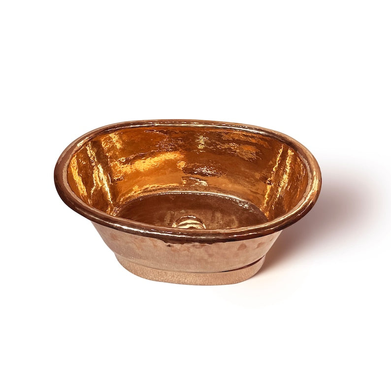 hand hammered vessel sink