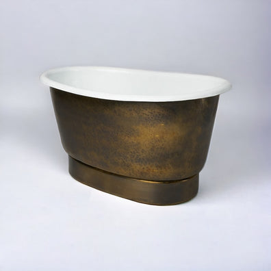 Freestanding Brass Vessel Sink - Hammered Tub Style Bathroom BasinFreestanding Brass Vessel Sink - Hammered Tub Style Bathroom Basin