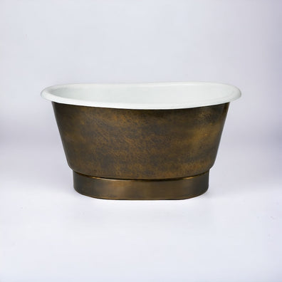 Freestanding Brass Vessel Sink - Hammered Tub Style Bathroom BasinFreestanding Brass Vessel Sink - Hammered Tub Style Bathroom Basin