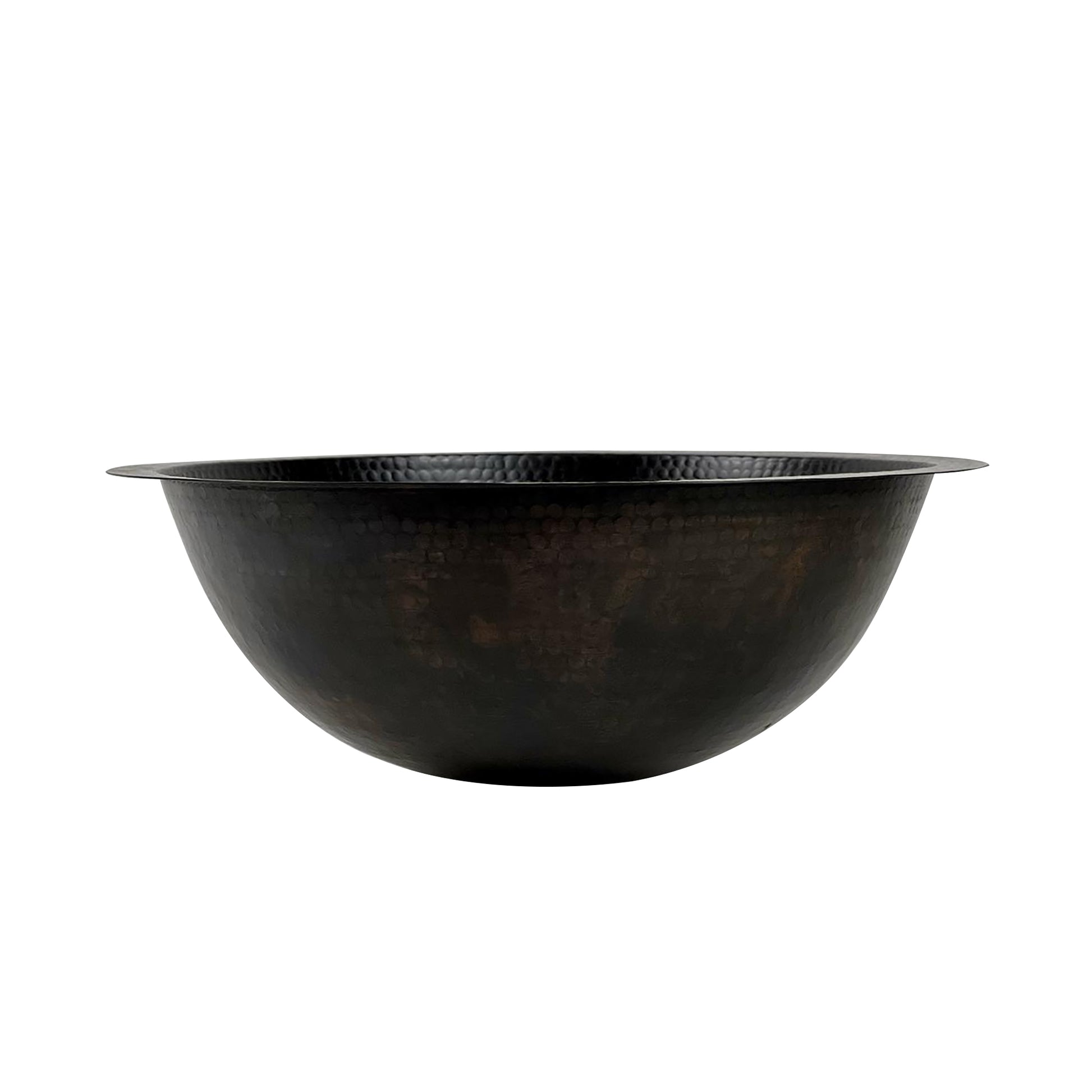 Black Hammered Copper Drop in Sink - Bathroom Round Drop In Sink - MAYA - Zayian