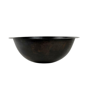 Black Hammered Copper Drop in Sink - Bathroom Round Drop In Sink - MAYA - Zayian