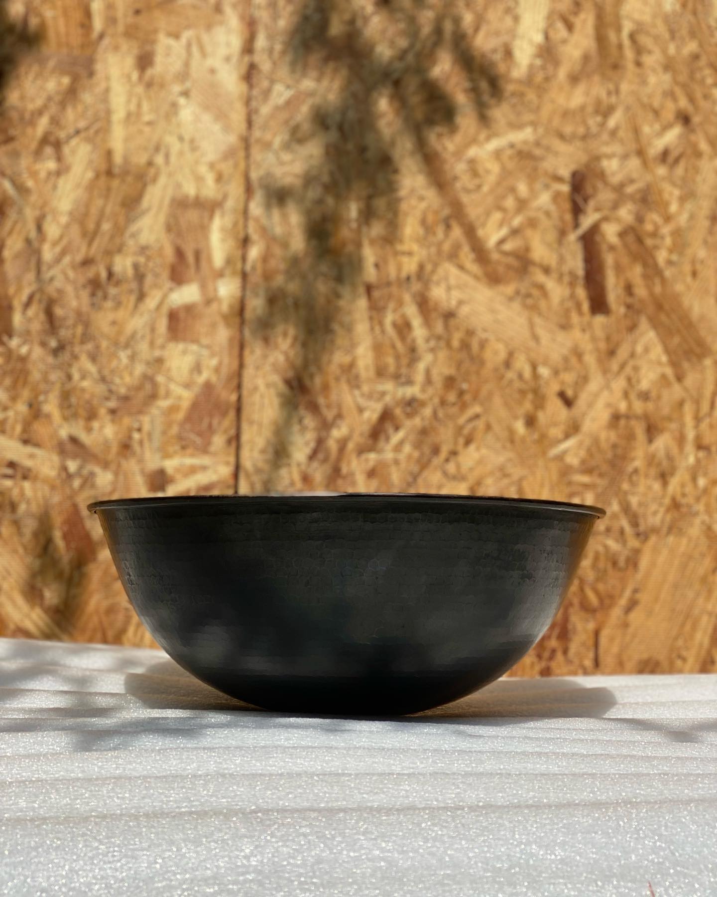 Black Hammered Copper Vessel Sink - Bathroom Round Vessel Sink