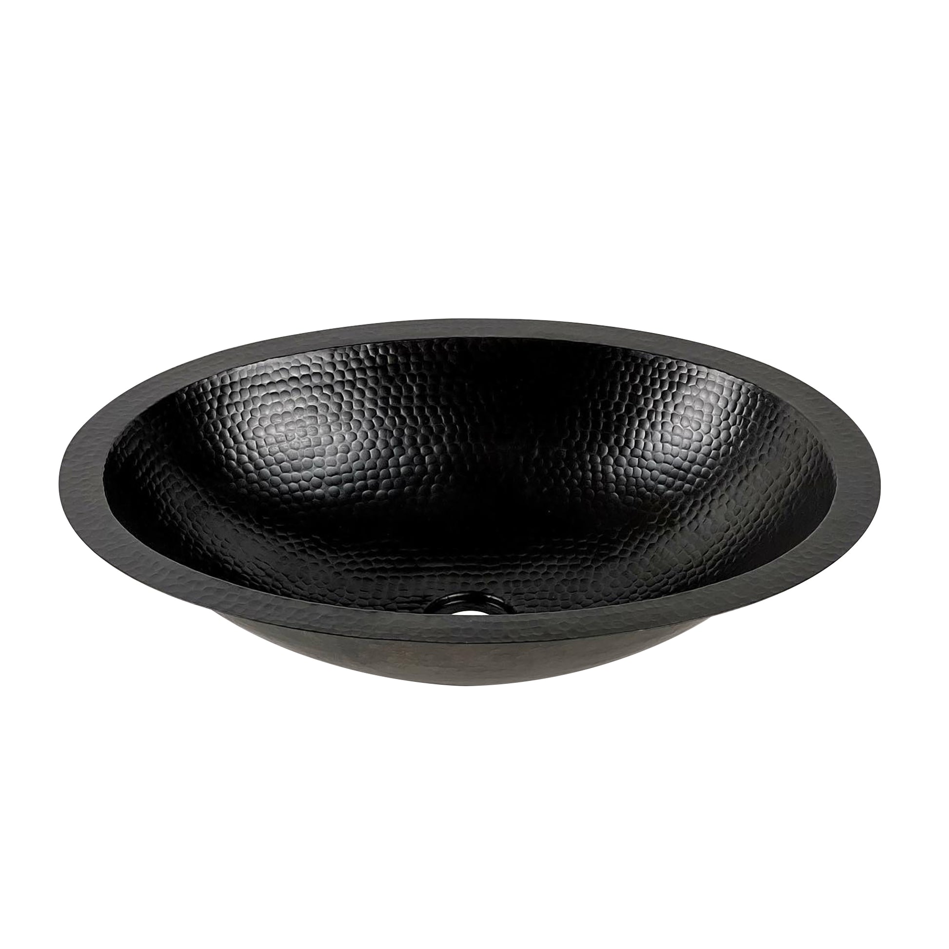 Black Hammered Copper Vessel Sink - Oval Shaped Vessel Sink - zya - Zayian