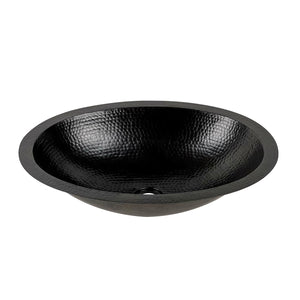 Black Hammered Copper Vessel Sink - Oval Shaped Vessel Sink - zya - Zayian