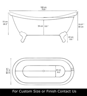 Luxury Copper Bathtub , Clawfoot Copper Bathtub Bathroom - Zayian