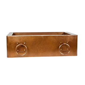 apron sink double bowl with towel rings