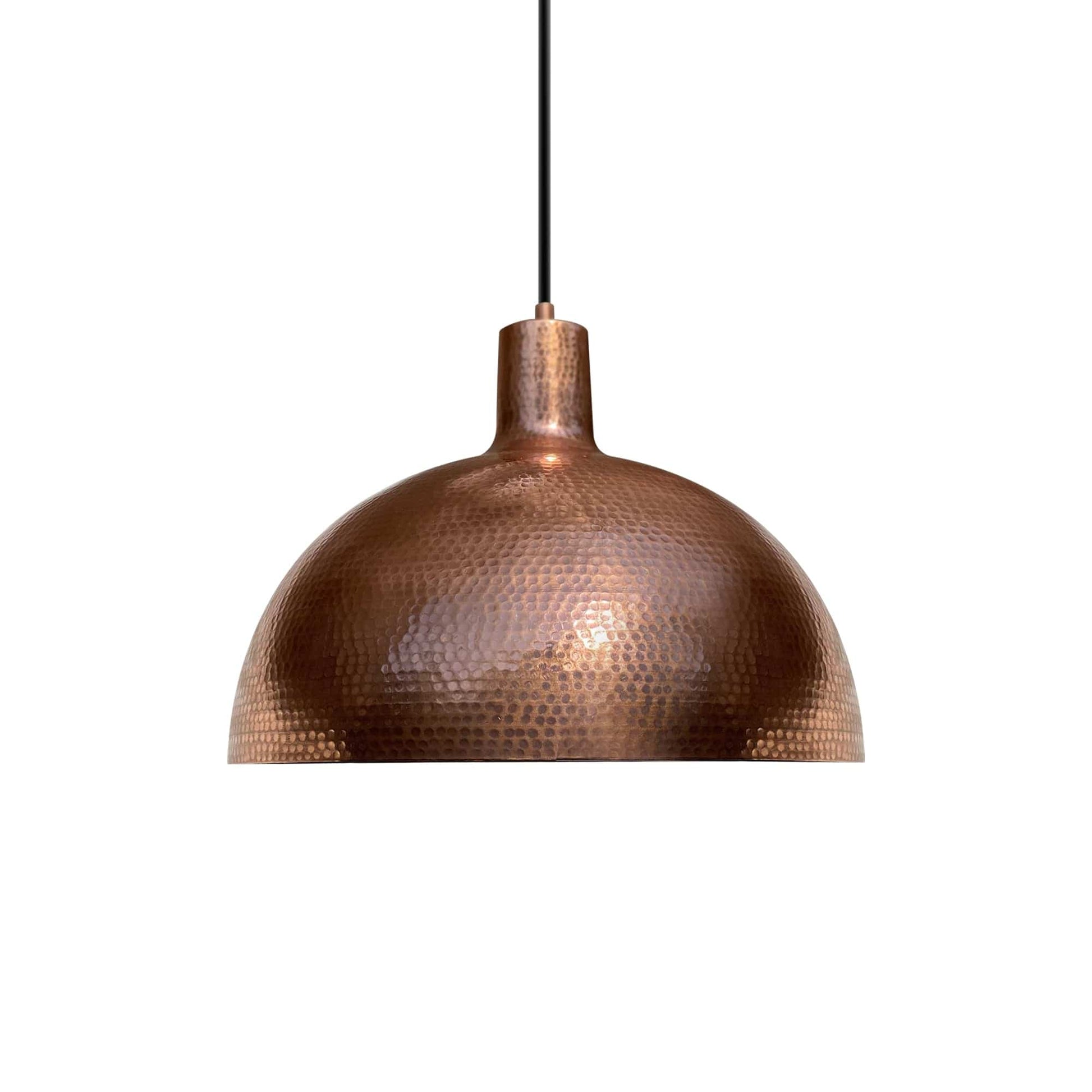 Aged Copper Hammered Dome Pendant Light Island Lighting - Zorva - Zayian