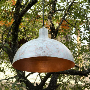 white exterior kitchen lighting