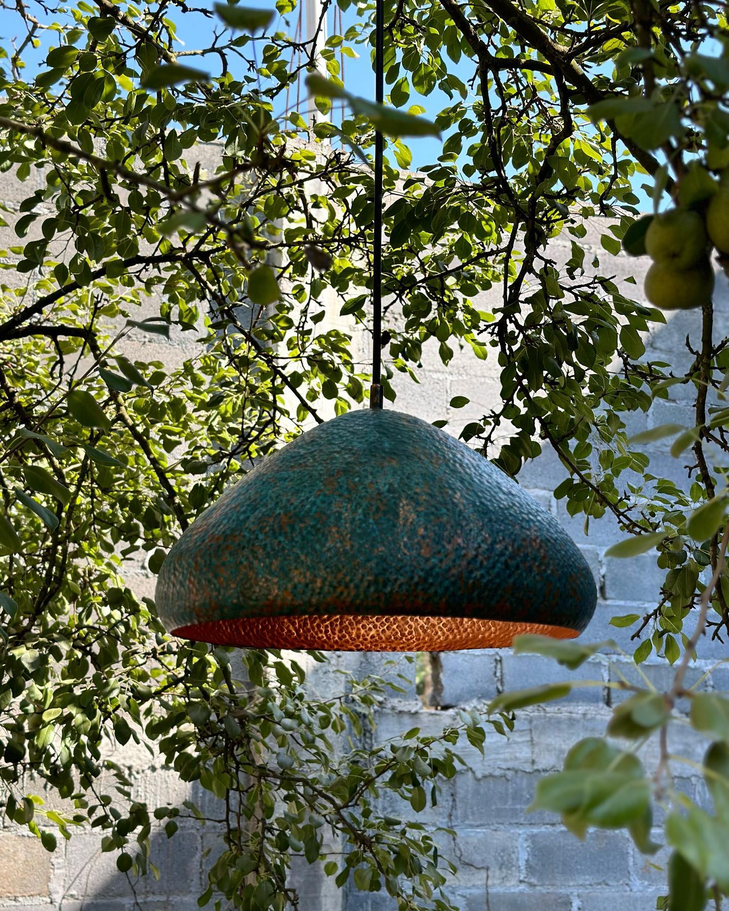 green patina pendant light- Zayian