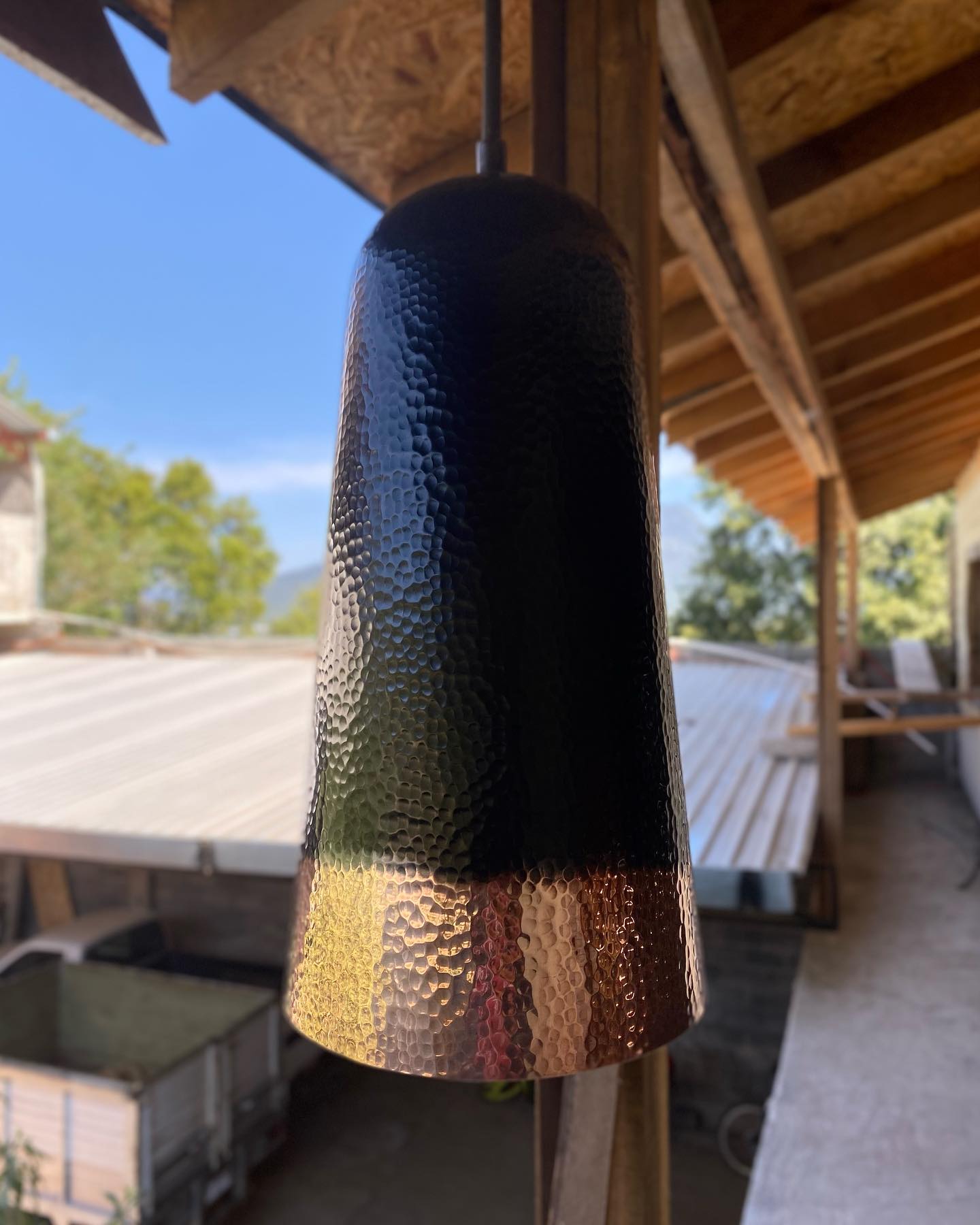 hammered two tone pendant light - Zayian