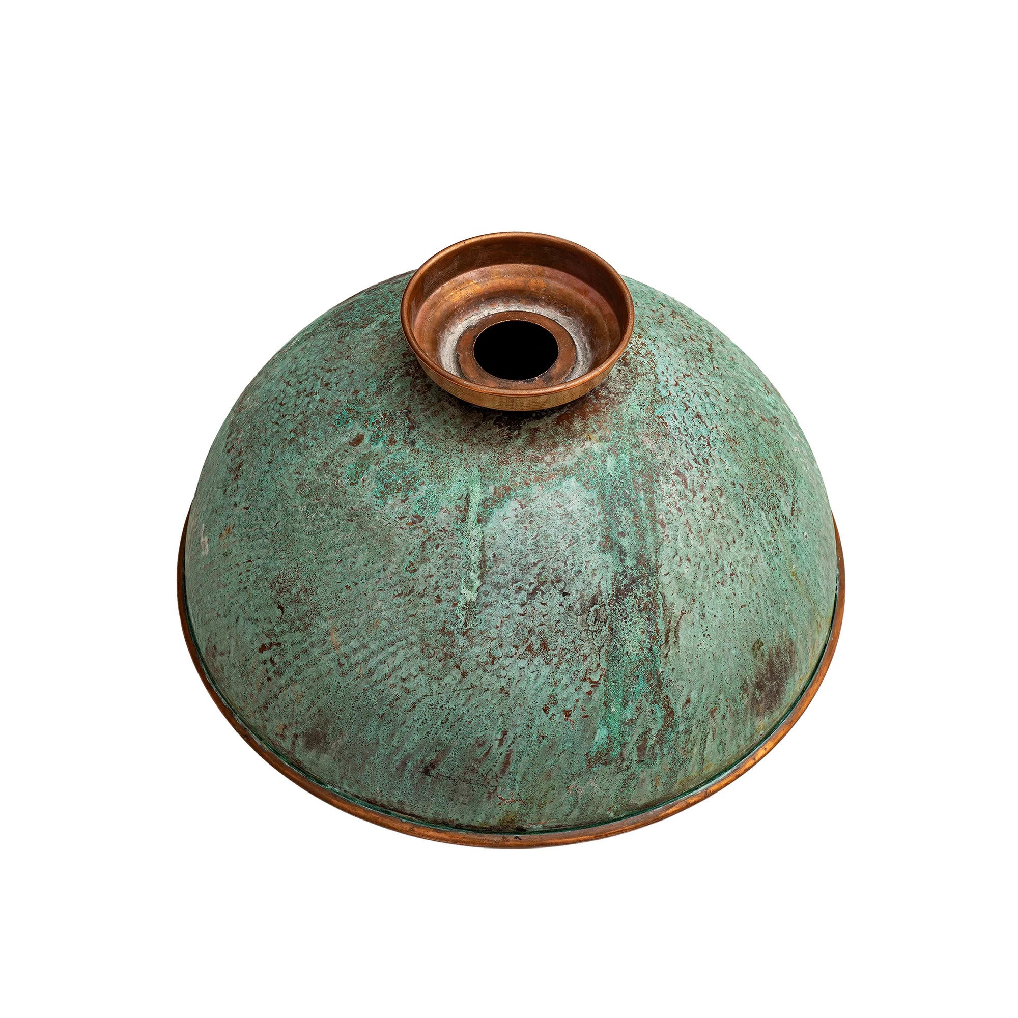 Antique Green Patina Hammered Copper Vessel Bathroom Sink Vanity - Zayian