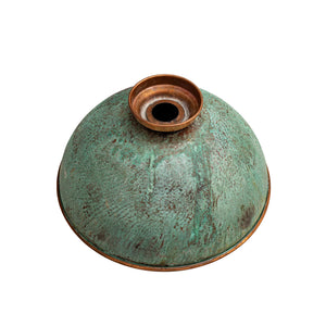 Antique Green Patina Hammered Copper Vessel Bathroom Sink Vanity - Zayian