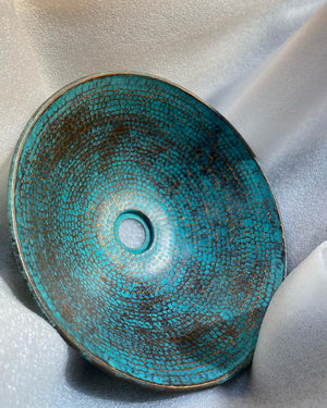 green patina vessel sink- Zayian