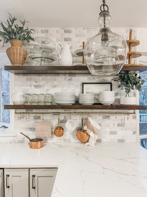 unlaquered brass pot rail kitchen