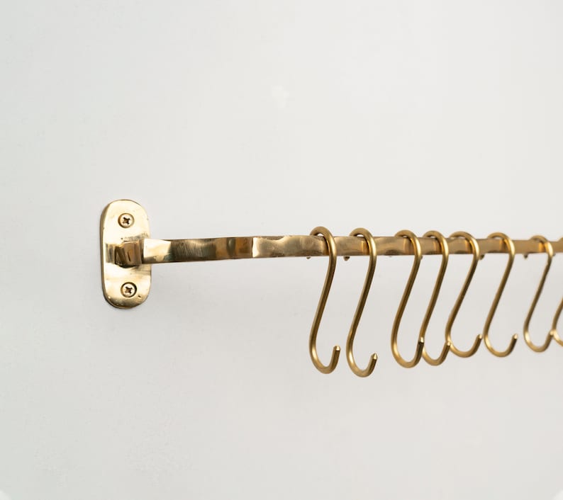 unlacquered brass pot rail