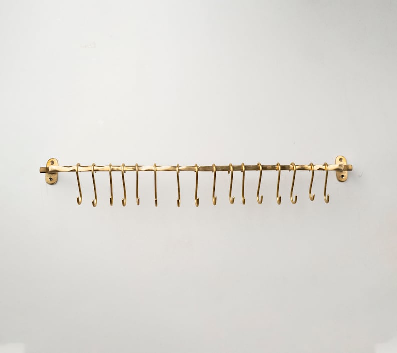 kitchen pot rail with hooks