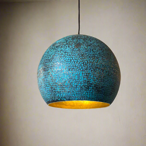 Blue Patina Brass Pendant Ligh