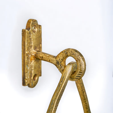 Handcrafted Brass Triangle Towel Ring – Wall Mounted Unlacquered Bathroom HolderHandmade Brass Triangle Towel Holder – Unlacquered Wall Mount 