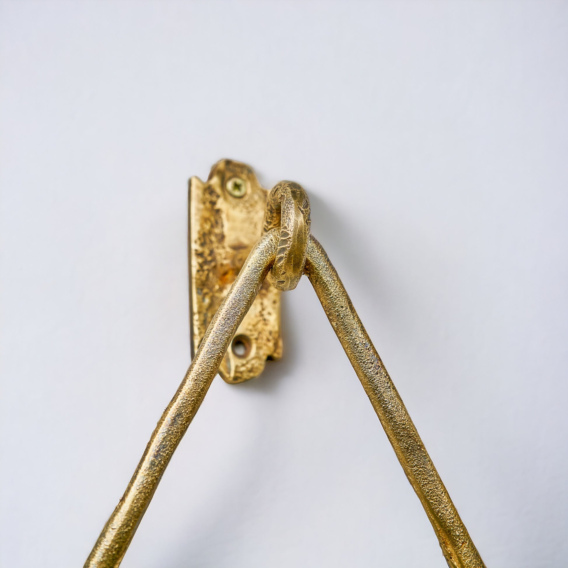 Solid Brass Wall Mounted Triangular Hand Towel Holder For Bathroom - Zayian