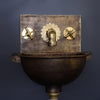 Indlæs billede i gallerifremviser, Antique Hammered Brass Patina Wall Mount Sink With Solid Brass Faucet Zayian