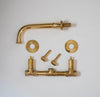 Afbeelding laden in Galerijviewer, Unlacquered Brass Wall Mount Double Lever Handle Bathroom Sink Faucet - Rough in Valve Included Zayian