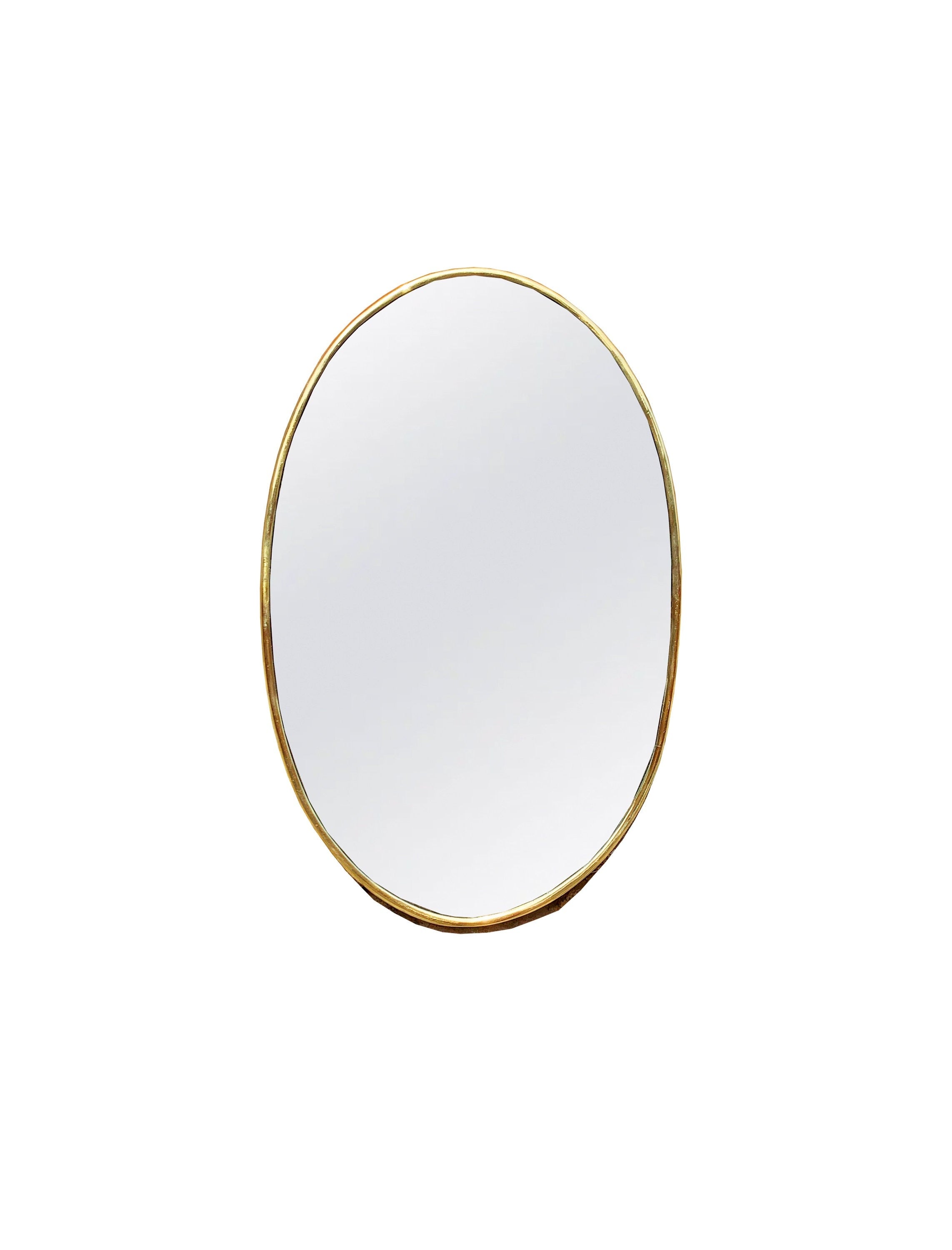 Handmade Oval Wall Mirror with Brass Frame | Decorative Home Mirrors - Zayian