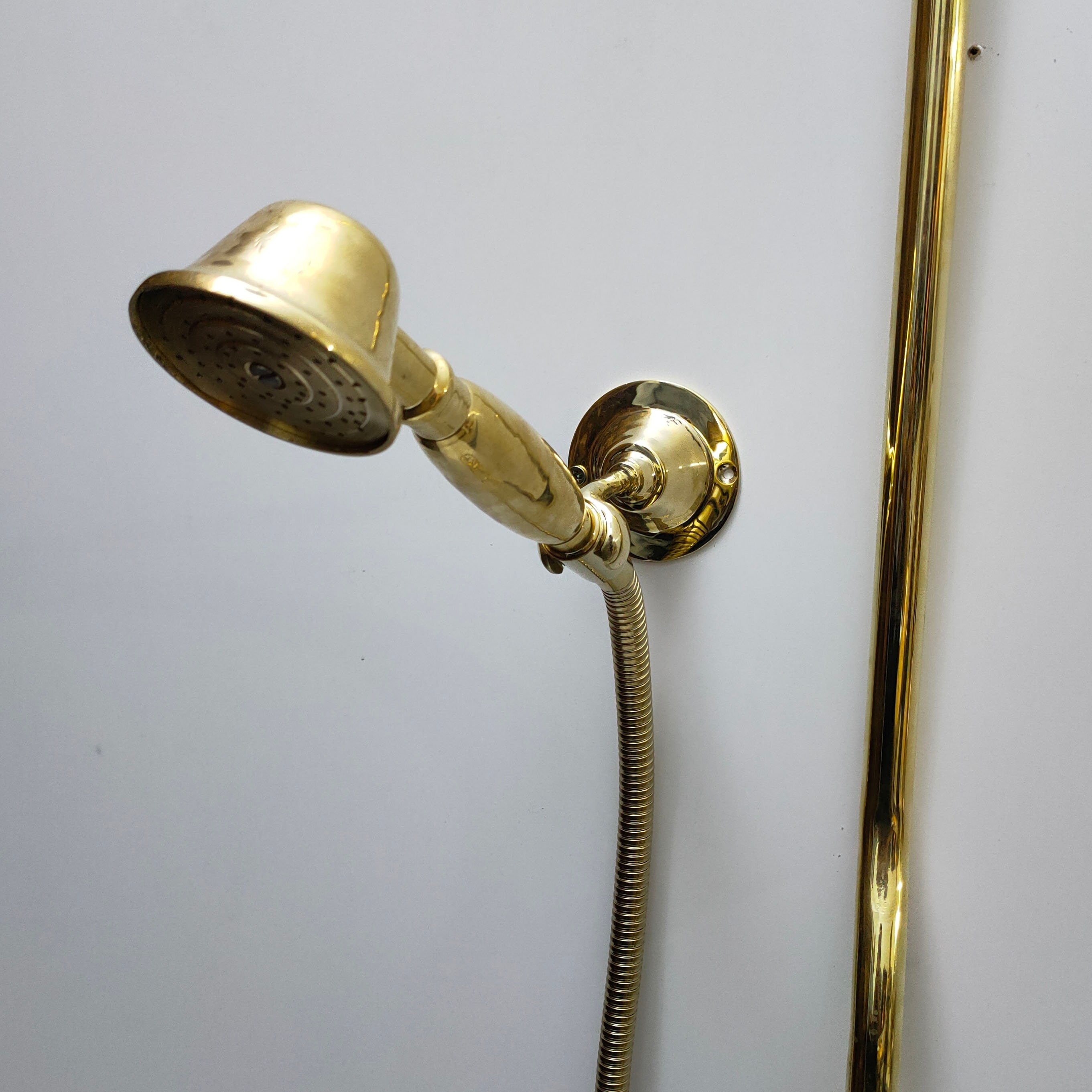 Solid Brass Bath Shower Mixer with Rigid Riser Kit 8" Round Shower Head - Zayian