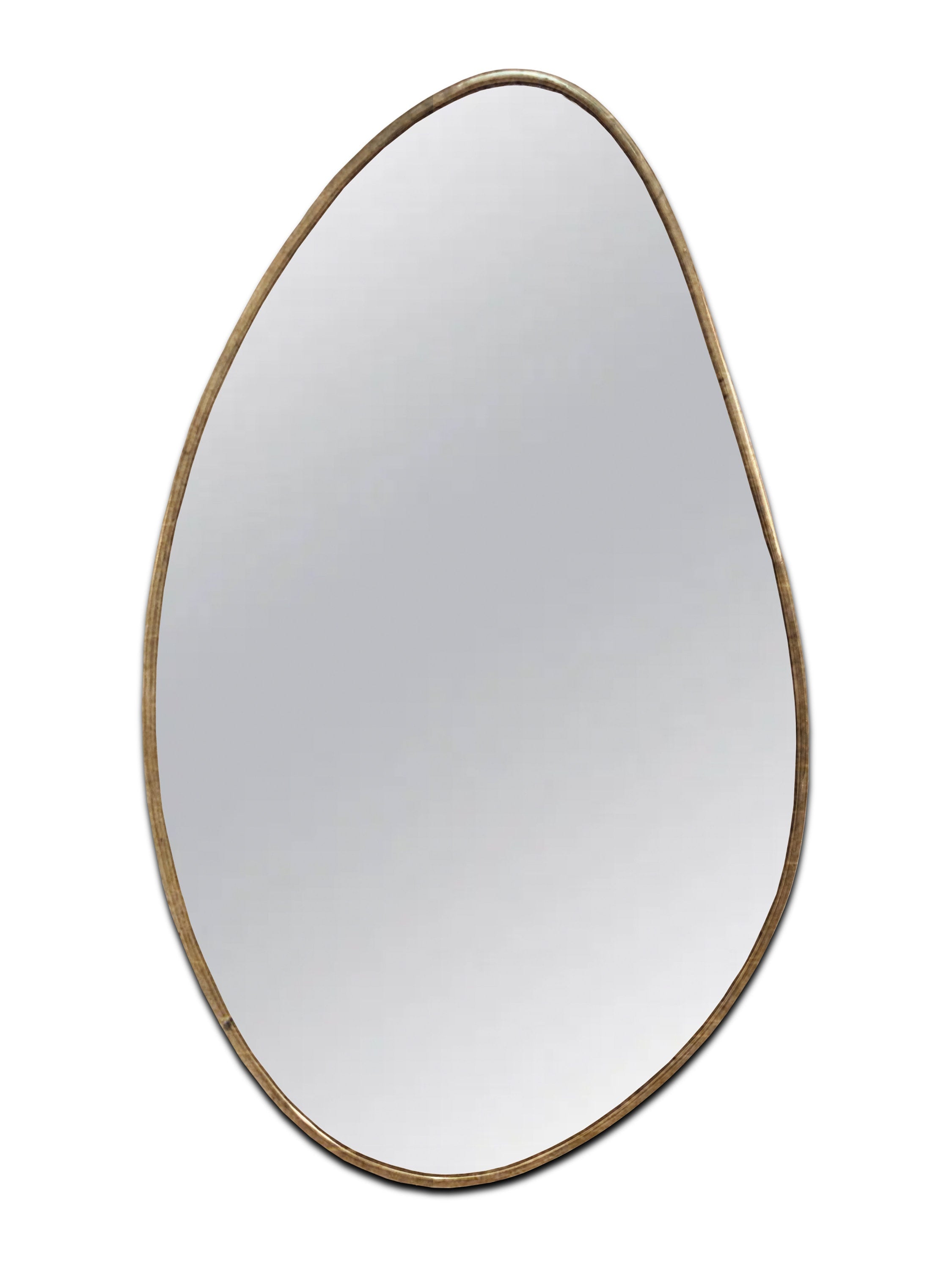Handmade Asymmetrical Brass Mirror | Unique Home Decor | Artistic Wall Hanging Mirror - Zayian
