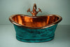 Indlæs billede i gallerifremviser, Green Patina Copper Tub-Style Bathroom Vessel Sink Vanity Zayian
