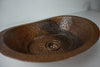 Load image into Gallery viewer, Hammered Rustic Aged Copper Bathroom Sink , Copper Hand Hammered Oval Bathroom Vanity Sink Zayian