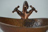 Indlæs billede i gallerifremviser, Hammered Rustic Aged Copper Bathroom Sink , Copper Hand Hammered Oval Bathroom Vanity Sink Zayian