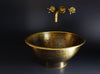 Antique Hammered Brass Vessel Sink Top Mount Bathroom Vanity Zayian