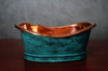 Load image into Gallery viewer, Green Patina Copper Tub-Style Bathroom Vessel Sink Vanity Zayian