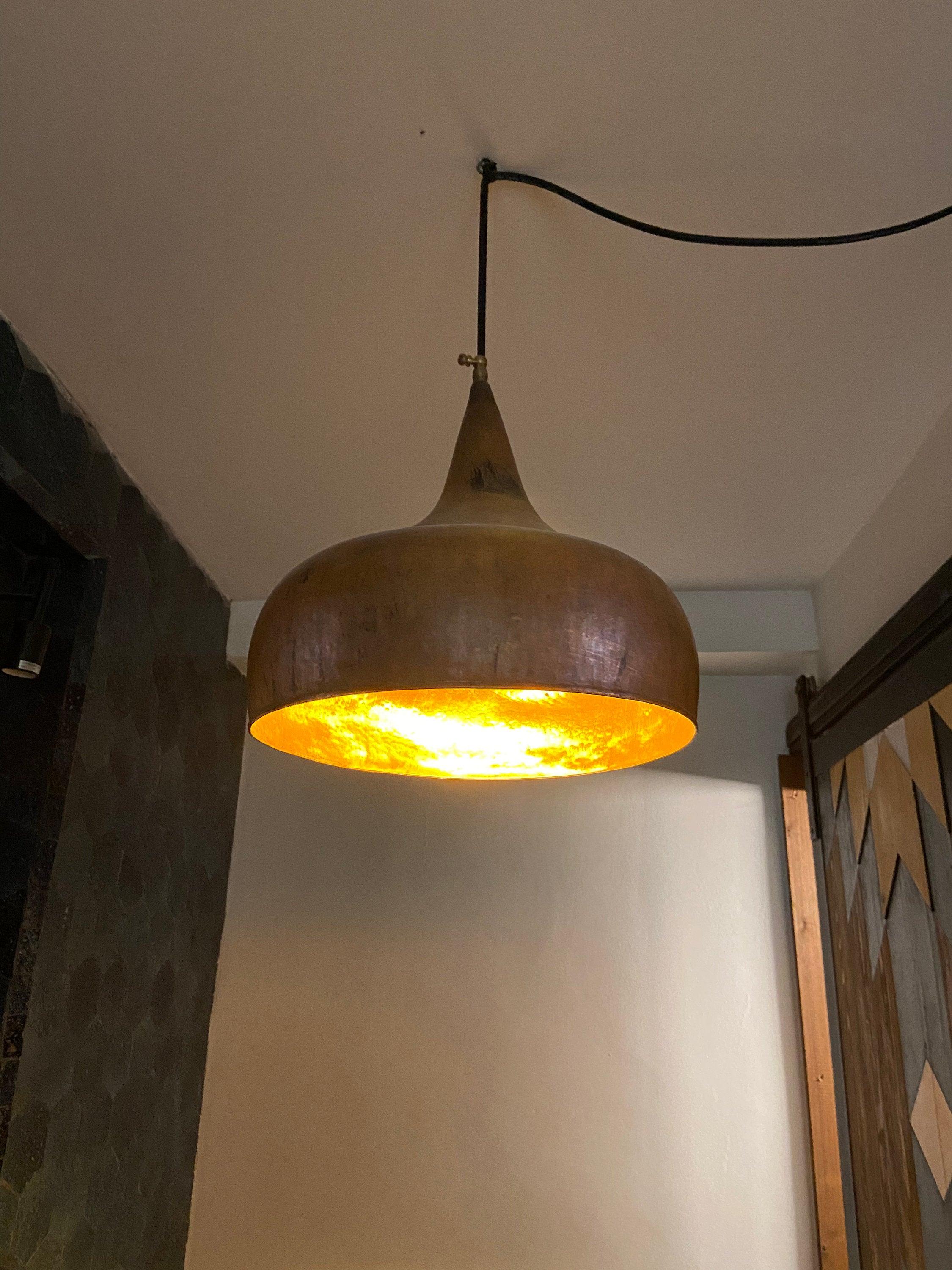 Aged Rustic Copper Farmhouse Pendant Light with Antique Finish Zayian
