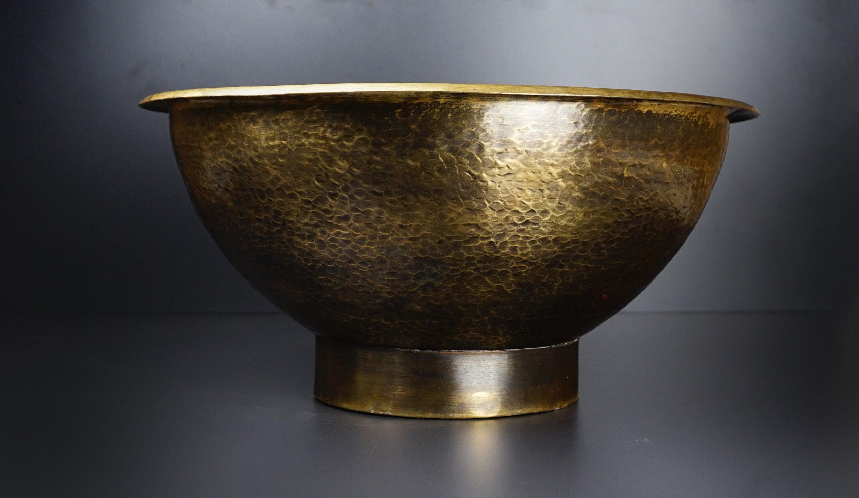 Antique Hammered Brass Vessel Sink Top Mount Bathroom Vanity Zayian