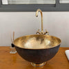 Hammered Brass Vessel Sink Bathroom With Black Finish