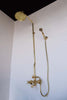 Ladda in bild i Galleri Viewer, Unlacquered Brass Exposed shower system with tub spout and Handheld Shower and Rain Shower Head - Zayian