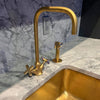 Solid Brass Faucet Bathroom Hot Cold Deck Mount Faucet Zayian