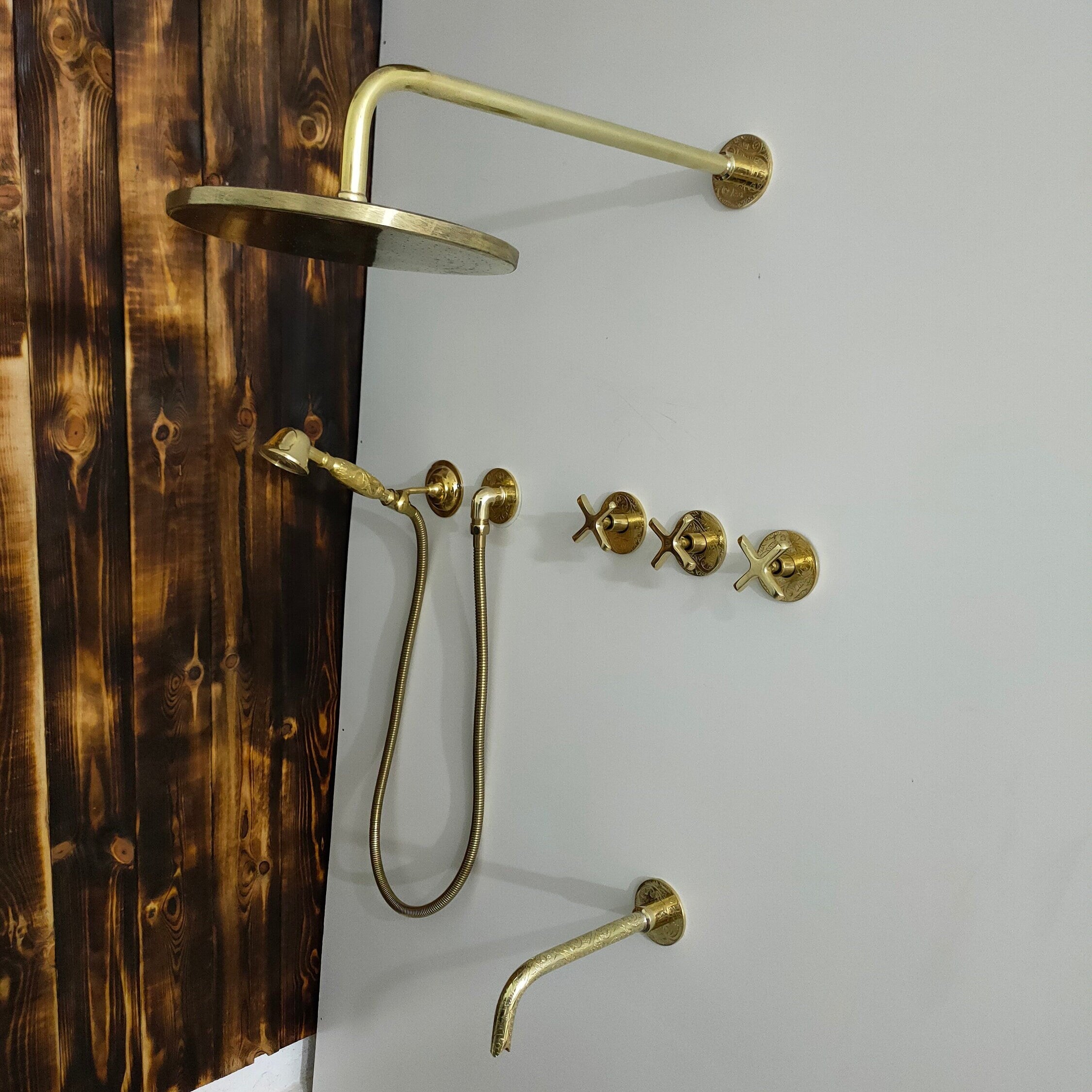Antique Brass Faucet - Exposed Shower