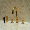 Unlacquered Brass Widespread Bathroom Sink Faucet 3 Hole Zayian