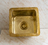 Laden Sie das Bild in den Galerie-Viewer, Unlacquered Brass Sink Hammered Square Undermount Kitchen Sink , Solid Brass Bar Sink including drain Zayian