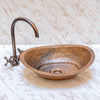 Afbeelding laden in Galerijviewer, Hammered Rustic Aged Copper Bathroom Sink , Copper Hand Hammered Oval Bathroom Vanity Sink Zayian