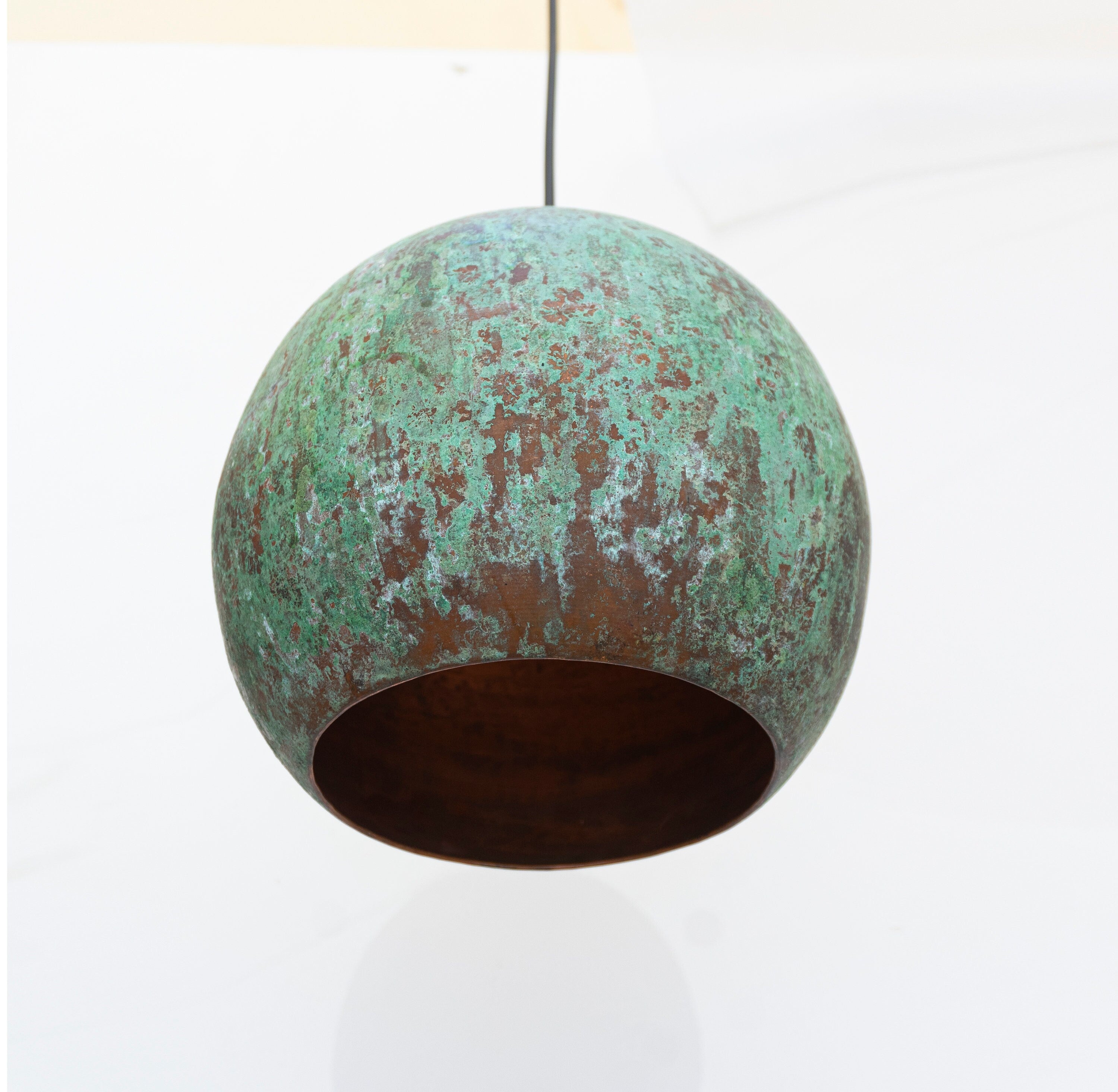 Copper Patina Hanging Lamp; Handcrafted Ceiling Light Fixture Zayian 