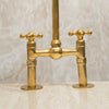 Afbeelding laden in Galerijviewer, Unlacquered Brass Island Kitchen Faucet with Sprayer Zayian