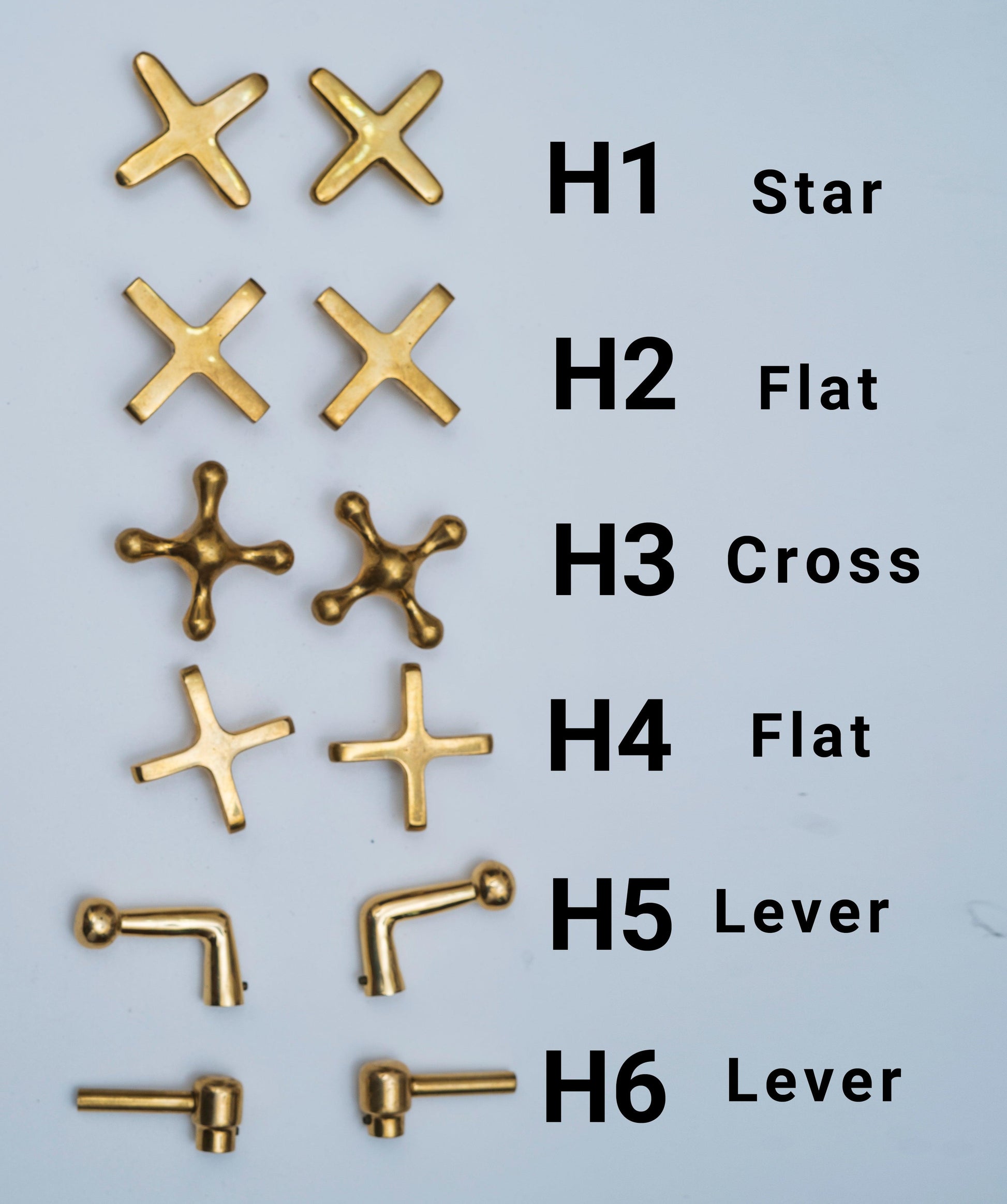 Handle style options for an unlacquered brass widespread bathroom faucet