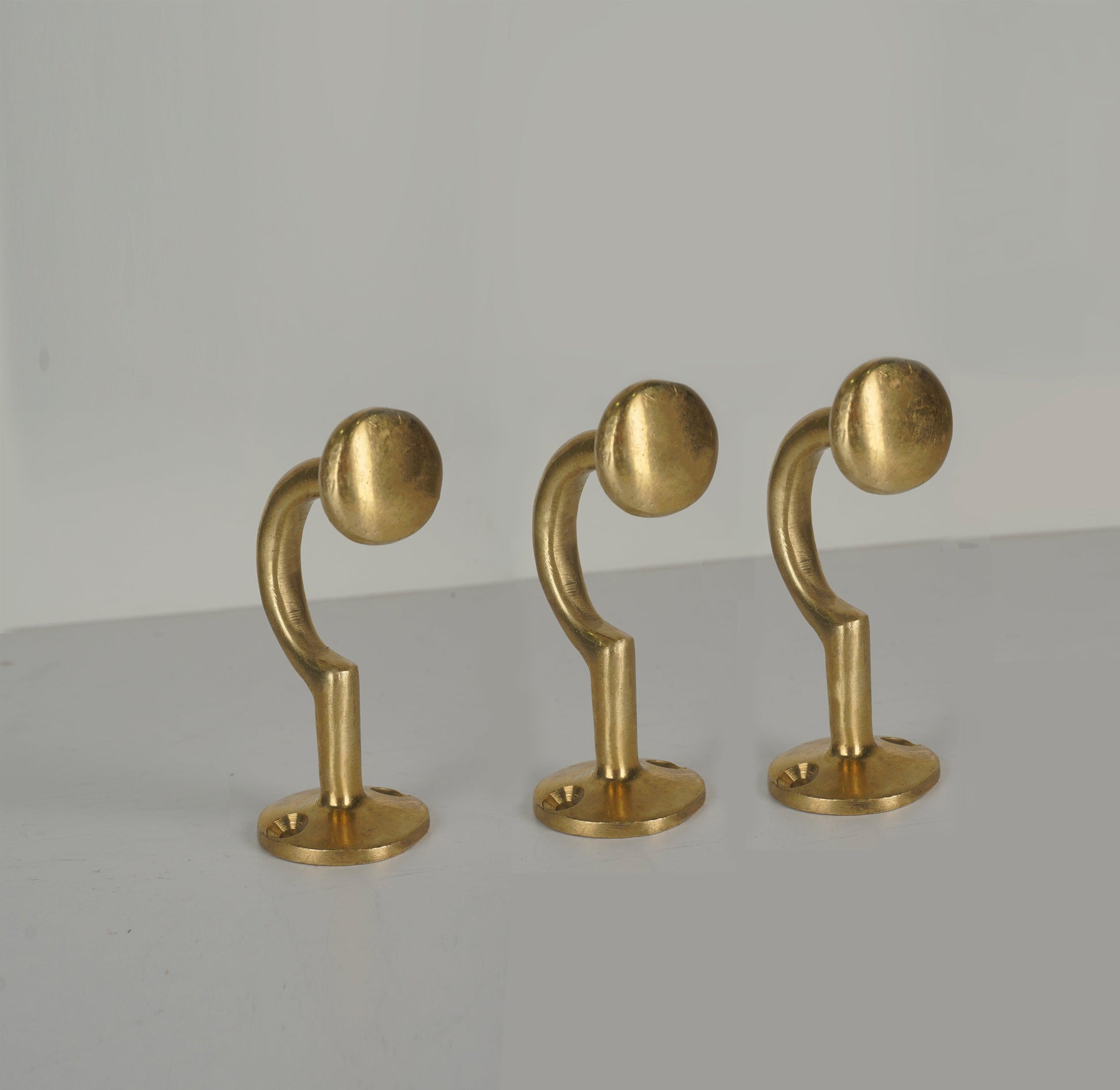 Set of Golden Handcrafted Solid Brass Wall Hooks Zayian