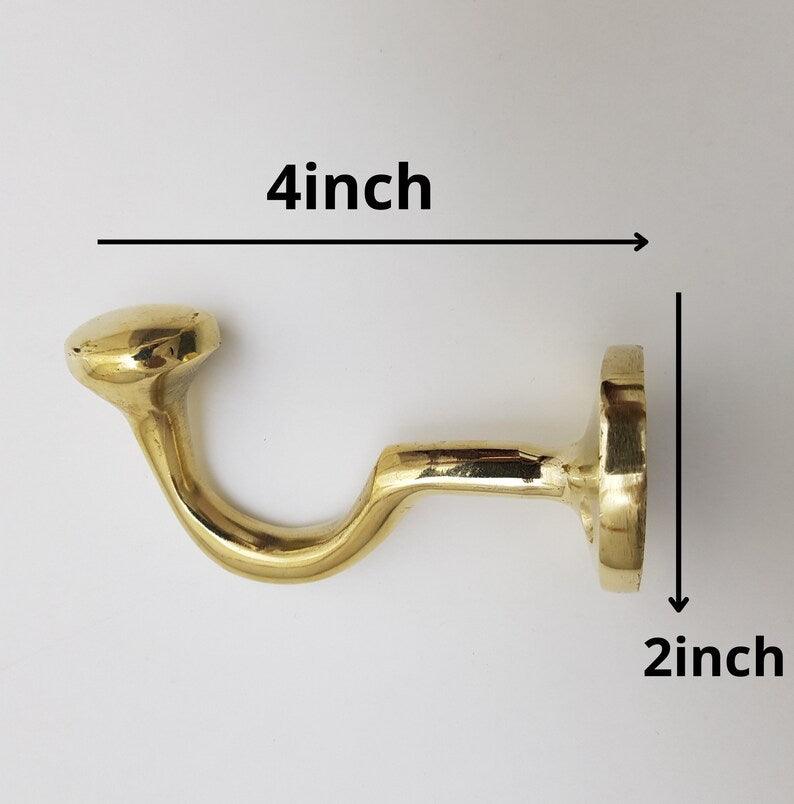 Set of Golden Handcrafted Solid Brass Wall Hooks Zayian