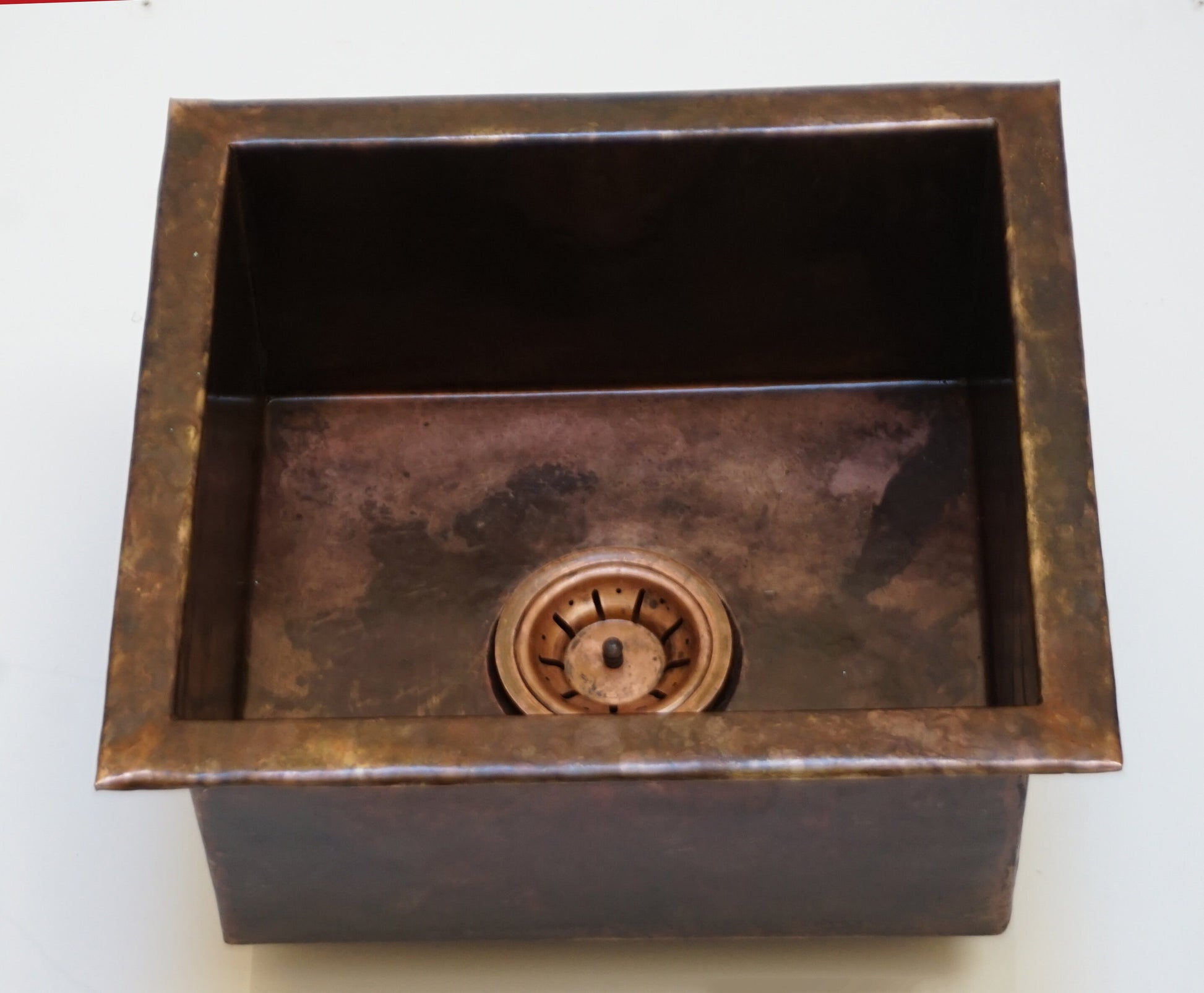 Undermount Aged Copper Kitchen Bar Sink Various Sizes - Zayian