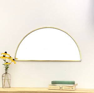 Half Moon Wall Mirror - Brass Border Zayian 