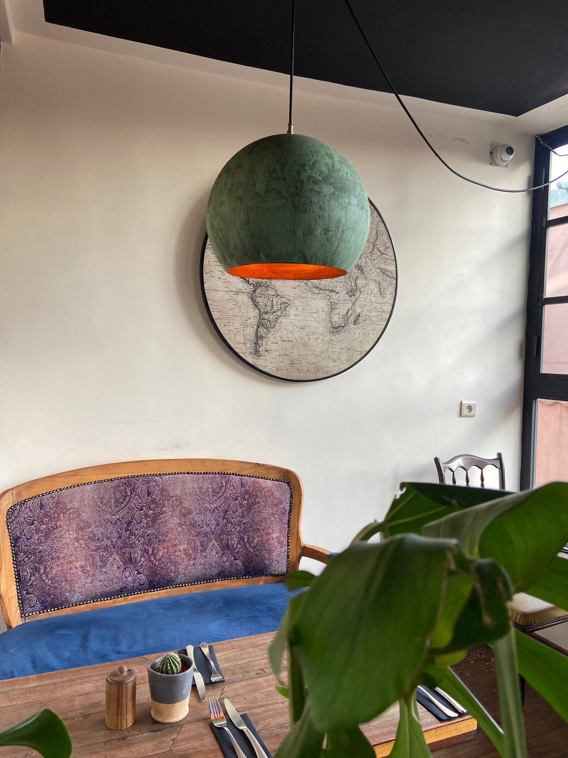 Oxidized Copper Rustic Pendant Light Zayian